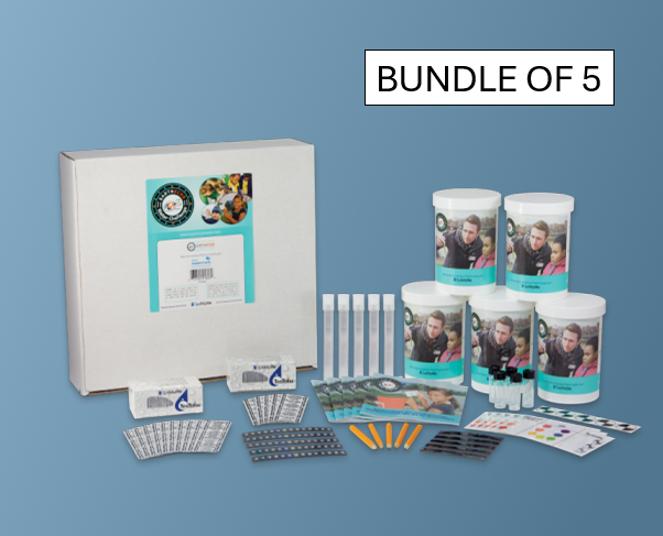 Bundle of 5: Water Challenge Test Kits (5 boxes; 25 individual sampling jars)